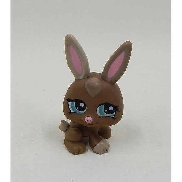 Littlest Pet Shop Tan Bunny Rabbit Blue Eyes Hasbro 2009 LPS - Picture 1 of 9